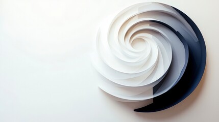 Abstract Swirling Spiral Design  Modern Art  Grey  White  Black  Geometric  Background