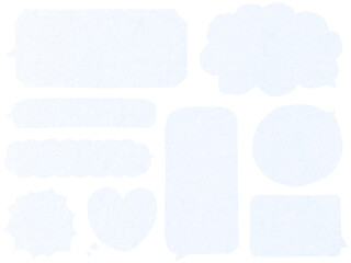 水彩：水色の手描き吹き出しセット