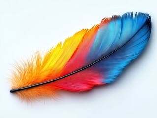 Vibrant feather display action nature image bright colors close-up view artistic concept