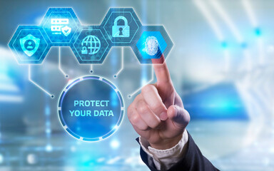 Cyber security data protection business technology privacy concept. Protect your data.