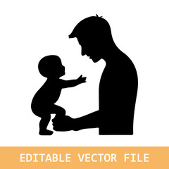 Father with Child Together  Vector Illustration