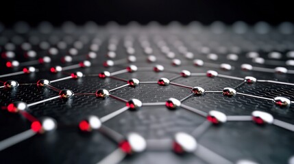 Obraz premium Abstract 3D Hexagonal Network Technology Science Connection Data Mesh Grid Structur