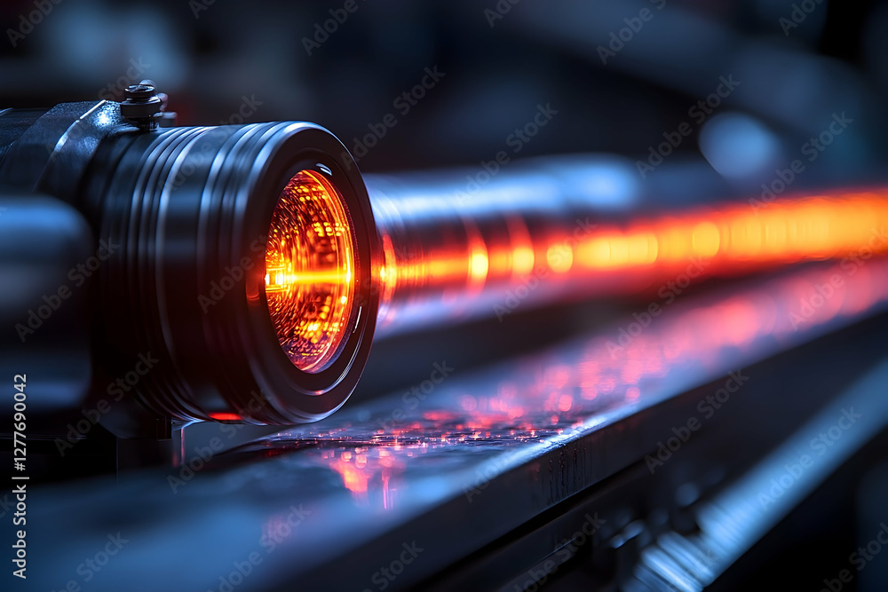 Poster exploring the intricacies of advanced laser technology in action