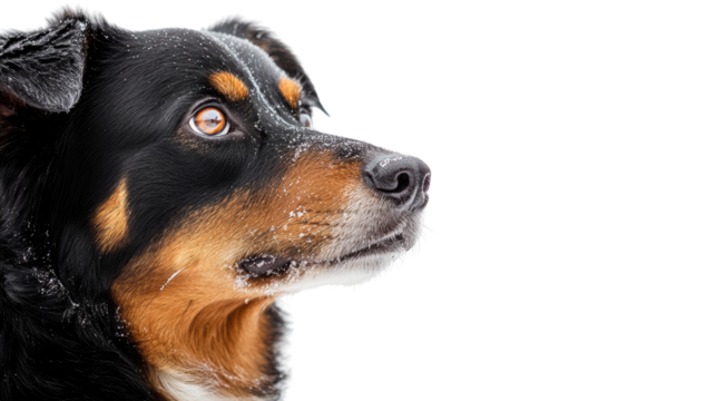 Loyal Gaze: A stunning close-up of a dog, its gaze fixed on something unseen, showcasing the beauty and intelligence of our canine companions. 