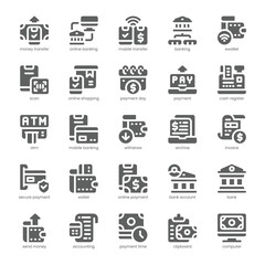 Money Transfer Icon pack for your website, mobile, presentation, and logo design. Money Transfer Icon solid design. Vector graphics illustration and editable stroke.