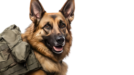 Loyal Protector: A captivating portrait of a German Shepherd dog, poised and alert, embodying strength and vigilance.