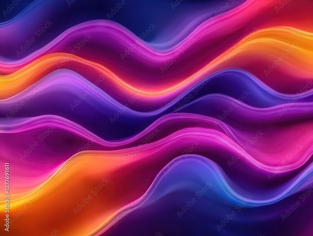 Poster dynamic color waves flowing across abstract background digital art vibrant environment artistic view