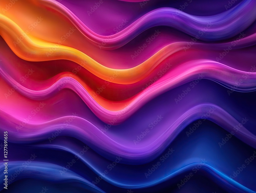 Aufkleber dynamic color waves abstract art digital design vibrant environment close-up view modern concept for
