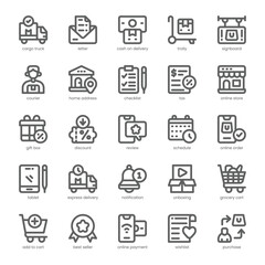 Shopping Cart Icon pack for your website, mobile, presentation, and logo design. Shopping Cart Icon outline design. Vector graphics illustration and editable stroke.