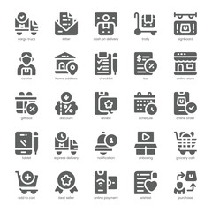 Shopping Cart Icon pack for your website, mobile, presentation, and logo design. Shopping Cart Icon solid design. Vector graphics illustration and editable stroke.