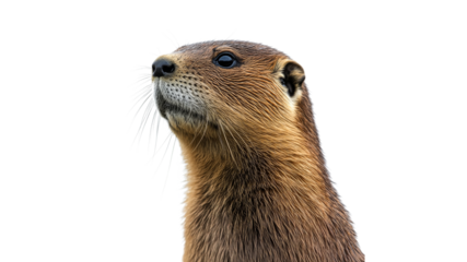 Otter with distinctive features under bright light