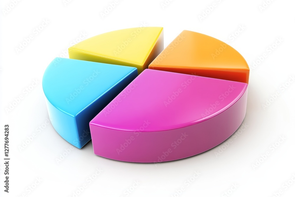 Aufkleber colorful pie chart data visualization - a vibrant pie chart on a white background symbolizes data an
