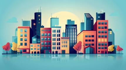 A modern flat design vector, emphasizing simplicity and bright colors,