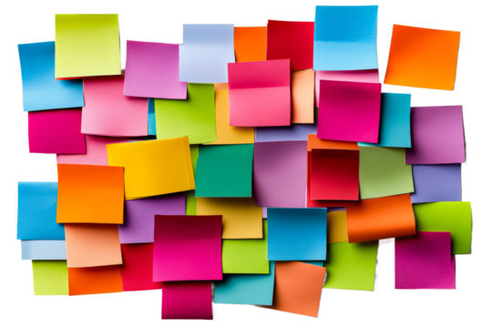 Vibrant sticky notes on a surface