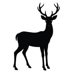 Obraz premium deer silhouette vector art on white background