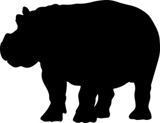 Hippopotamus silhouette illustration vector design.