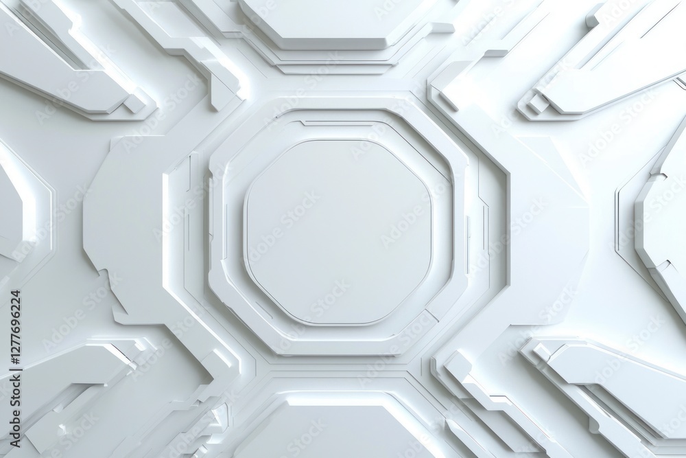 Poster futuristic white geometric panel background with clean lines and modern design for technology and in