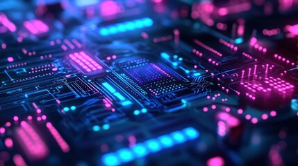 Neon Circuit Board: A Digital Dreamscape