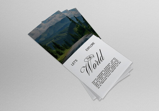 White and Green Utilitarian Travel Trifold Brochure Layout