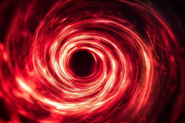 Obraz premium Neon Red Light Swirls, Generative AI