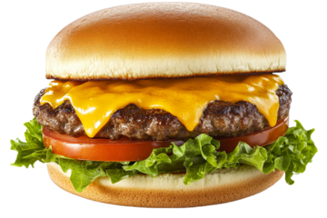 Delicious cheeseburger with fresh ingredients