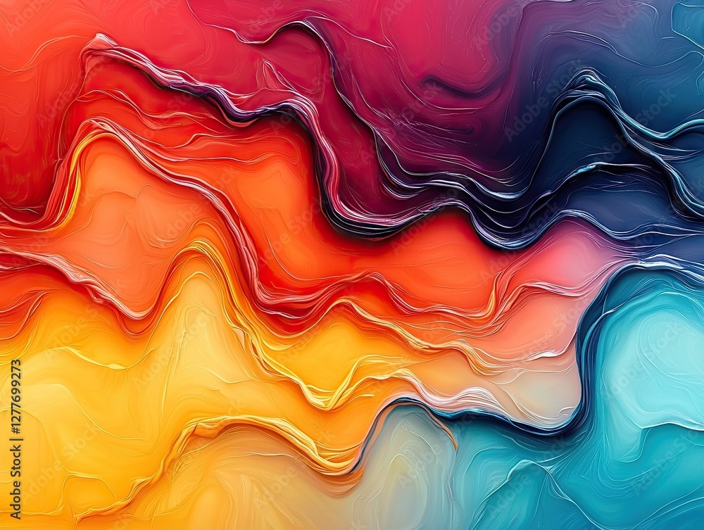 Poster dynamic abstract waves of color digital art creation vivid background artistic environment close-up 