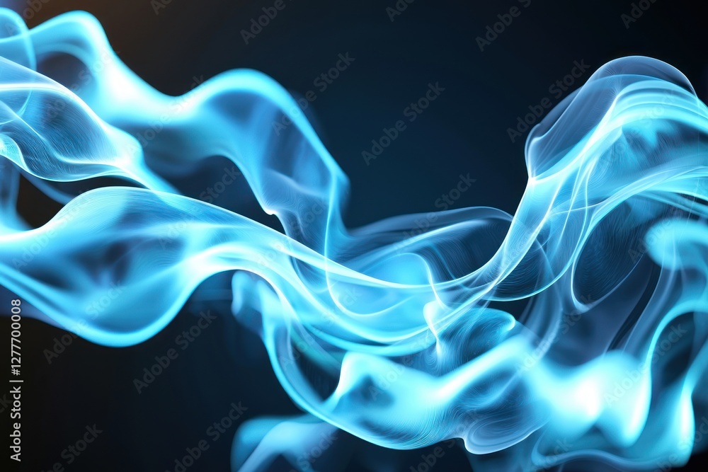 Aufkleber ethereal blue light trails on dark backdrop create a sense of flow and energy abstract design elemen