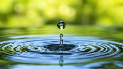 Rippling water drops in soft sunlight nature scene closeup image fresh environment tranquil viewpoint