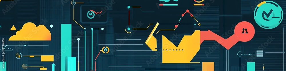 Poster abstract digital data visualization graphic design