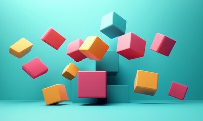 Obraz premium Abstract Geometric Light Design, Generative AI