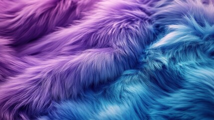 Fototapeta premium This vibrant image features a close-up of plush, multicolored fabric, showcasing a blend of purple and blue hues that create a soft, inviting texture.