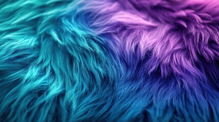 Vibrant and colorful fur texture showcasing a gradient of blue and purple shades, perfect for backgrounds, designs, and artistic projects.