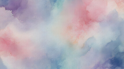 Obraz premium A vector background featuring a soft pastel watercolor texture, blending blue, pink, and purple hues to create a dreamy and romantic effect.
