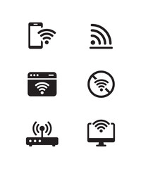 Wifi Icon Set solid collection - stock illustration