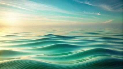 Obraz premium Serene Ocean Waves at Dawn A Gentle Undulation of Teal Waters Under a Peaceful Sky