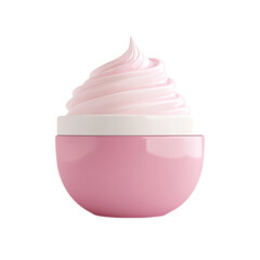 Pink cream in a round jar swirls of sweetness delightful treat