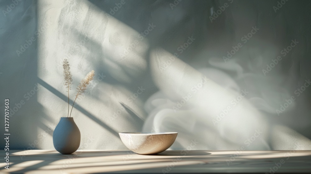 Aufkleber a dramatic 3d render of light and shadow, creating depth and contrast,