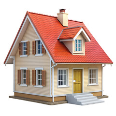 house isolated on transparent white background, clipping path