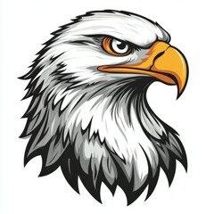 Fototapeta premium Vibrant Illustration of a Fierce Bald Eagle Head with Bold Colors