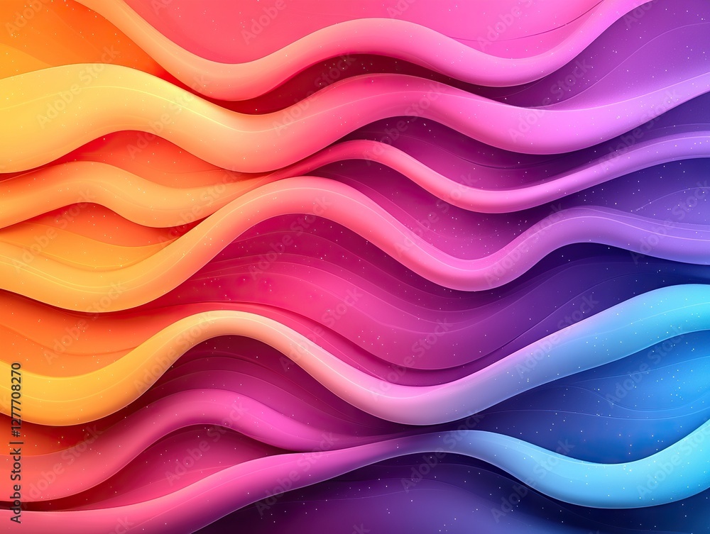 Poster dynamic waves of colorful gradient patterns abstract art digital design vibrant environment aestheti