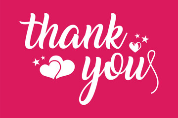 Thank you card, text or lettering. Vector script and handwritten typography. Thank you vintage style word for note, sign, banner. Isolated.