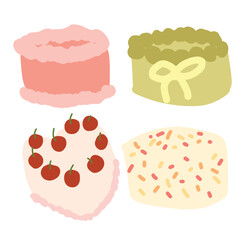 birthday cake cute food hand drawn