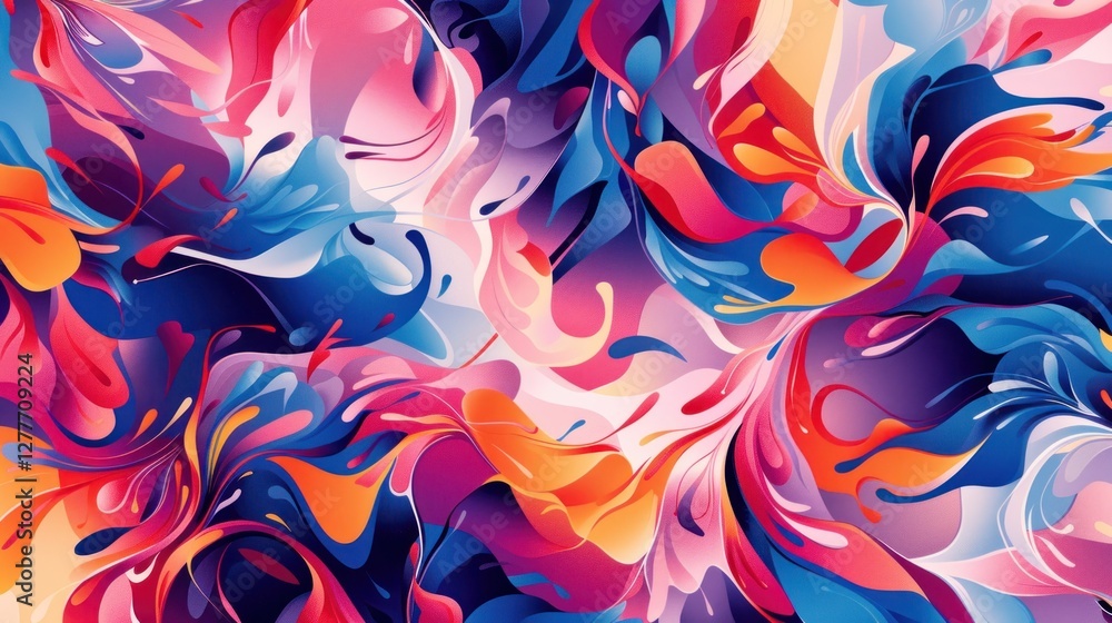 Poster a dynamic gradient vector art, blending soft and bold colors seamlessly,