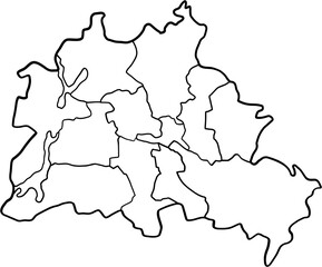 freehand drawing of Berlin city map.