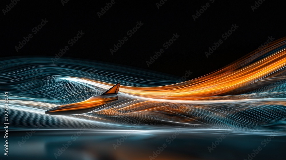 Poster dynamic light trails in motion