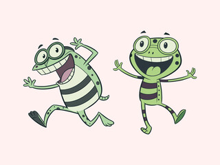 A cartoon frog character sporting sunglasses illustration
