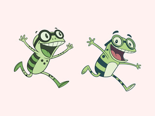 A cartoon frog character sporting sunglasses illustration
