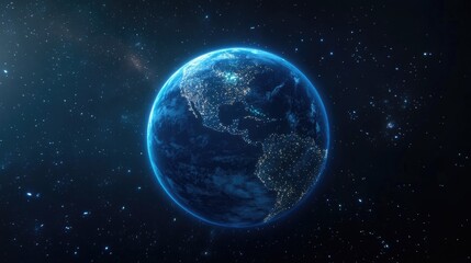 Obraz premium Earth at Night, A Celestial View of Our Planet's Lights