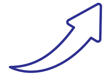 Long curved arrow icon vector. Red long arrow vector. flat style Arrow symbol. Red silhouette of long arrow isolated on white background. vector illustration.