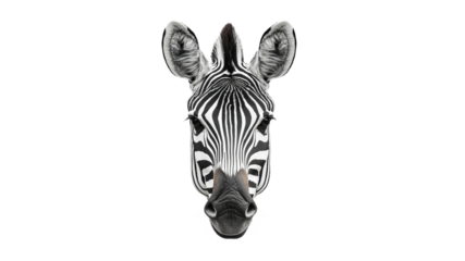 Zebra head with striking black and white stripes